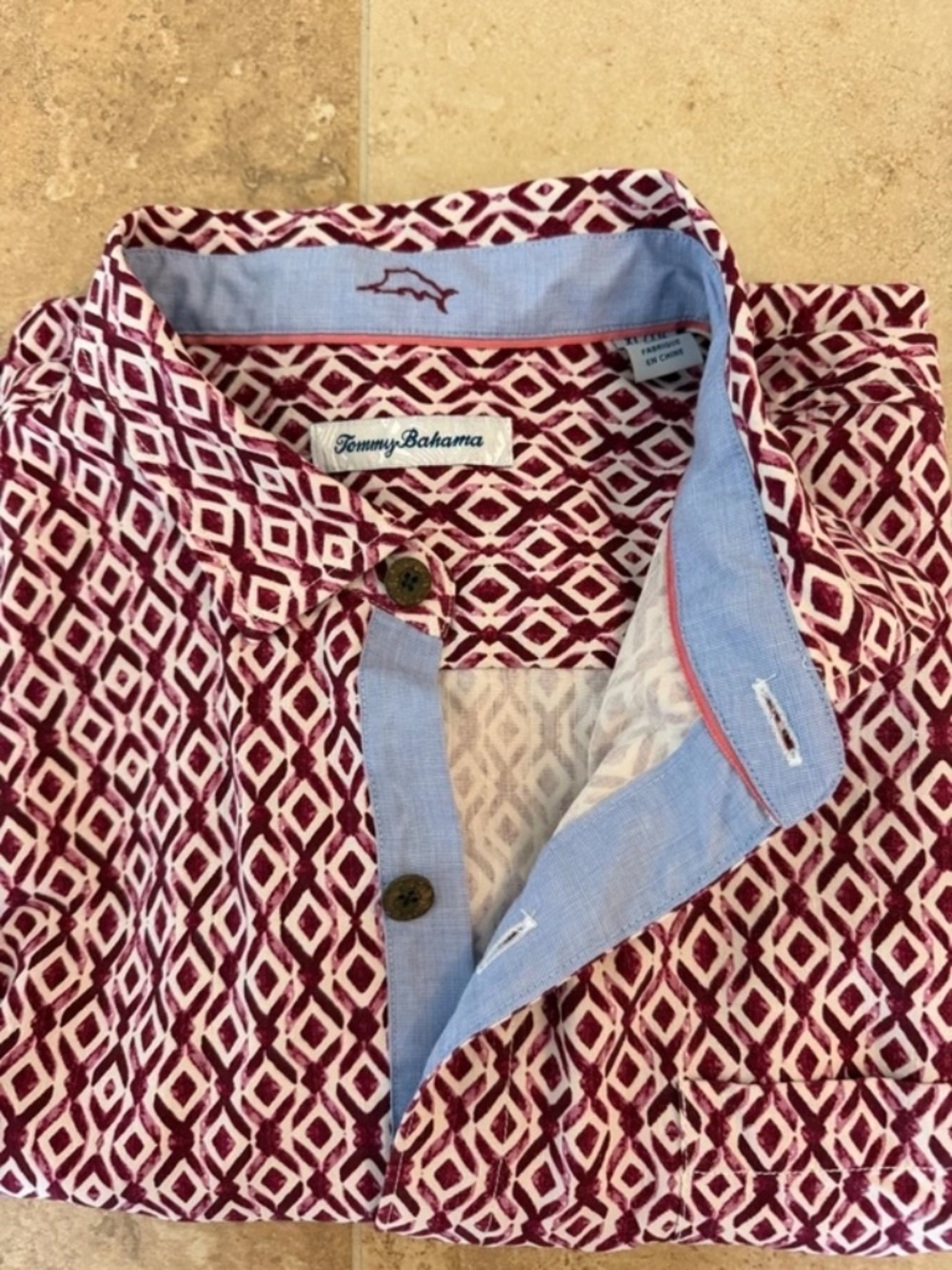 Tommy Bahama XL TG 100% Silk Mens Button down